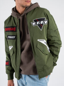 Bomber con zip e patch GA-7512 Verde Militare (3)