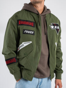 Bomber con zip e patch GA-7512 Verde Militare (4)