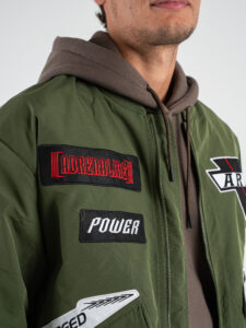 Bomber con zip e patch GA-7512 Verde Militare (5)