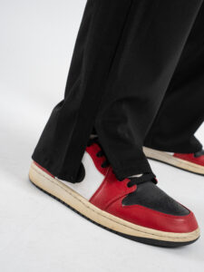 Coordinato con Camicia doppio colletto + Pantalone gamba larga con coulisse PDY014 Nero (1)