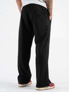 Coordinato con Camicia doppio colletto + Pantalone gamba larga con coulisse PDY014 Nero (12)