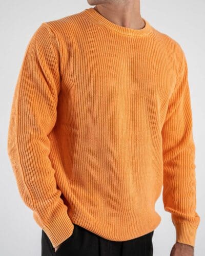 OVER-D Maglione girocollo a costine OE1F2WAM32 Arancio