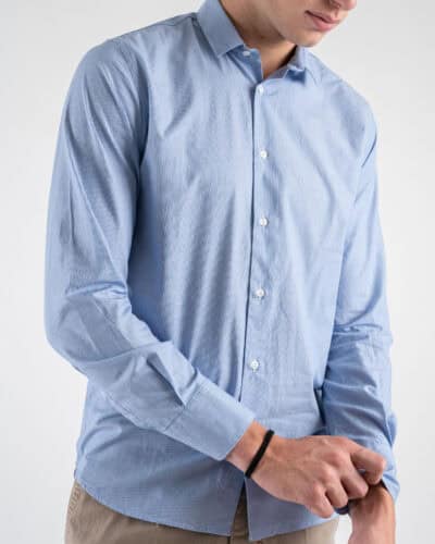ESTASI Camicia con colletto in cotone con microriga vestibilita slim VILLATICO Azzurro 3 Nuovi Arrivi