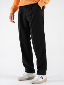 ESTASI Pantalone gamba morbida con coulisse in vita SANE’ INV Nero (1)