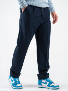 ESTASI Pantalone invernale con gamba morbida ed elastico in vita SANE’ INV Blu (3)