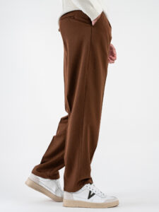 ESTASI Pantalone invernale con gamba morbida ed elastico in vita SANE’ INV Bruciato (4)