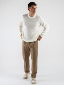 ESTASI Pantalone invernale con gamba morbida ed elastico in vita SANE’ INV Cammello (2)