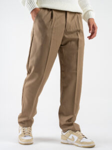 ESTASI Pantalone invernale con gamba morbida ed elastico in vita SANE’ INV Cammello (5)