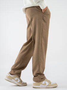 ESTASI Pantalone invernale con gamba morbida ed elastico in vita SANE’ INV Cammello (6)