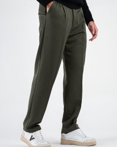 ESTASI Pantalone invernale con gamba morbida ed elastico in vita SANE INV Militare 3 Best Seller