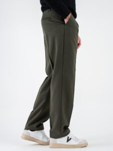 ESTASI Pantalone invernale con gamba morbida ed elastico in vita SANE’ INV Militare (4)