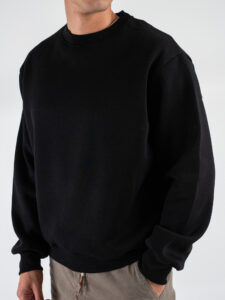 Felpa girocollo con scritta sul retro 24845 Nero (2)