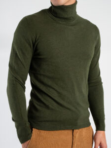 GIANNI LUPO Dolcevita tinta unita morbido in poliviscosa GL33500 Military Green (1)