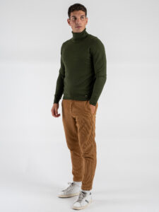 GIANNI LUPO Dolcevita tinta unita morbido in poliviscosa GL33500 Military Green (3)