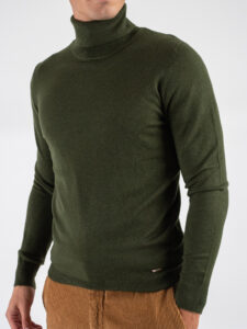 GIANNI LUPO Dolcevita tinta unita morbido in poliviscosa GL33500 Military Green (4)