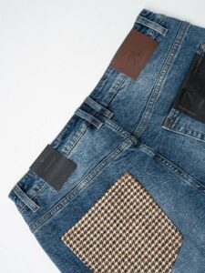 GIANNI LUPO Jeans carrot con rotture e toppe in fantasia piedipull GL6323Q Azzurro (4)