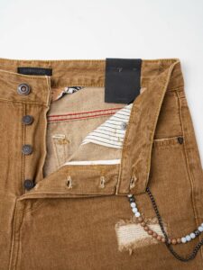 GIANNI LUPO Jeans con patch a quadri e catenella rimovibile GL178F Camel (8)