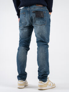 GIANNI LUPO Jeans con patch colorate, schizzi di pittura e catenella rimovibile GL174F Blu (7)