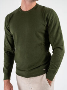 GIANNI LUPO Maglione girocollo basico in poliviscosa GL3398 Military Green (2)