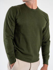 GIANNI LUPO Maglione girocollo basico in poliviscosa GL3398 Military Green (3)