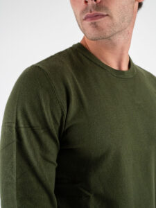 GIANNI LUPO Maglione girocollo basico in poliviscosa GL3398 Military Green (4)