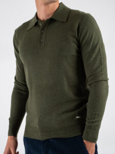 GIANNI LUPO Polo manica lunga basica GL508S Military Green (4)
