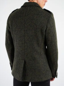 IMPERIAL Cappotto corto doppiopetto in misto lana lavorata con bottoni gioiello K5441K4851 Militare (1)