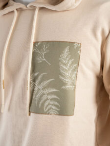 IMPERIAL Felpa in cotone con cappuccio e patch frontale in fantasia FF46FGS Beige (4)