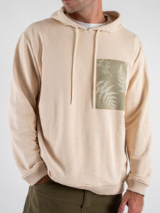IMPERIAL Felpa in cotone con cappuccio e patch frontale in fantasia FF46FGS Beige (6)