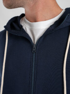 IMPERIAL Felpa tg.unica in cotone con cappuccio e zip FB89FGS Navy (5)