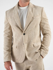 IMPERIAL Giacca monopetto da abito in velluto a costina larga JZ3BGTQ Beige (5)
