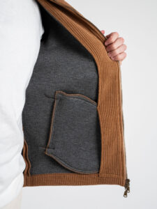 IMPERIAL Giubbino elastico a costina larga con zip e colletto U6407GC644 Camel (3)