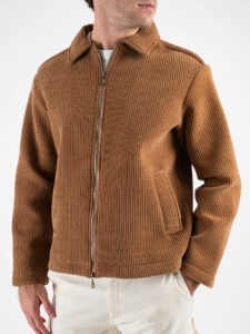 IMPERIAL Giubbino elastico a costina larga con zip e colletto U6407GC644 Camel (7)