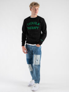 IMPERIAL Jeans morbido con rotture e toppe a contrasto P372MLUD94 Azzurro (2)