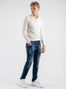 IMPERIAL Jeans skinny slavato con piccole rotture P640319313 Blu (2)