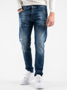 IMPERIAL Jeans skinny slavato con piccole rotture P640319313 Blu (3)