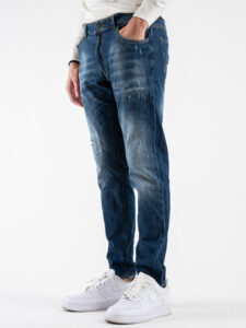 IMPERIAL Jeans skinny slavato con piccole rotture P640319313 Blu (4)