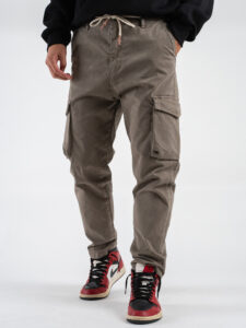IMPERIAL Pantalone cargo con inserto elastico in vita P8379AISCR Fango (2)