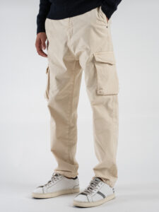 IMPERIAL Pantalone cargo con inserto elastico in vita P8379AISCR Off White (1)