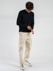 IMPERIAL Pantalone cargo con inserto elastico in vita P8379AISCR Off White (5)
