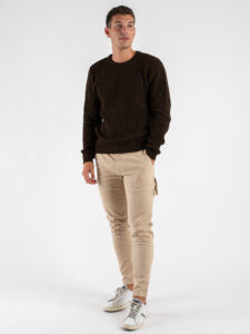 IMPERIAL Pantalone chinos con passante in jeans P640319308 Beige (1)