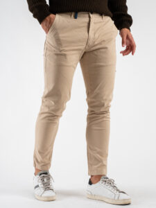 IMPERIAL Pantalone chinos con passante in jeans P640319308 Beige (4)