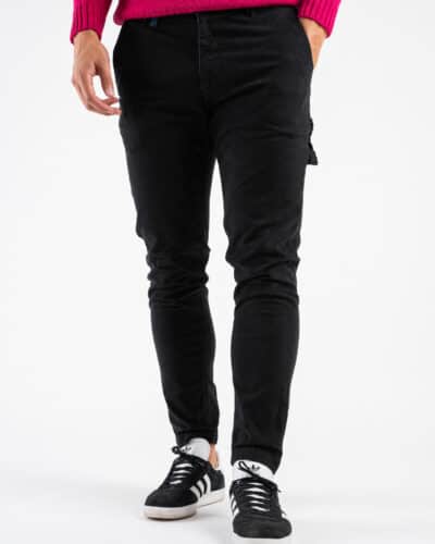 IMPERIAL Pantalone chinos con passante in jeans P640319308 Nero