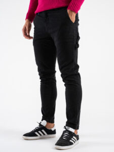 IMPERIAL Pantalone chinos con passante in jeans P640319308 Nero (4)