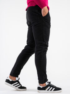 IMPERIAL Pantalone chinos con passante in jeans P640319308 Nero (6)