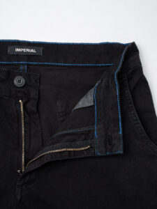 IMPERIAL Pantalone chinos con passante in jeans P640319308 Nero (8)