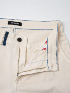 IMPERIAL Pantalone chinos con passante in jeans P640319308 Off White (2)