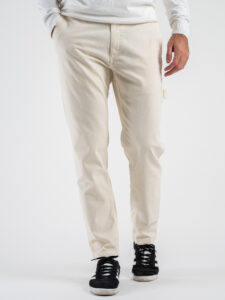 IMPERIAL Pantalone chinos con passante in jeans P640319308 Off White (6)