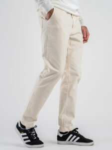 IMPERIAL Pantalone chinos con passante in jeans P640319308 Off White (8)