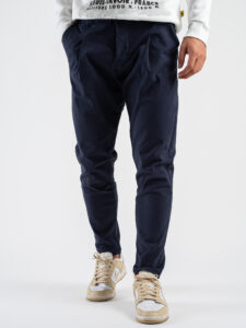 IMPERIAL Pantalone chinos con pinces ed elastico a lato PE3PGAC Navy (3)